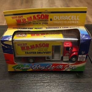 W B Mason & Duracell Red Toy Truck